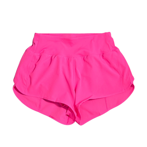 NIP | Hot Pink Layered Performance Running Shorts | Zipper Pocket | M