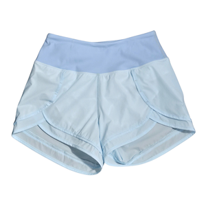 NWT | Soothfeel Light Blue Layered Performance Running Shorts | Zipper Pocket | XXS
