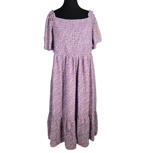 NWT | Purple Floral Tiered Dress | Cottagecore | Plus Size 18