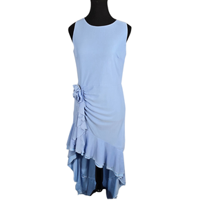NWT | BERYLOVE Sky Blue High-Low Occasion Dress | Side Flower | Medium