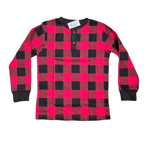 NWT | The Children's Place Red Plaid Buffalo Check Henley | Size M (7/8)