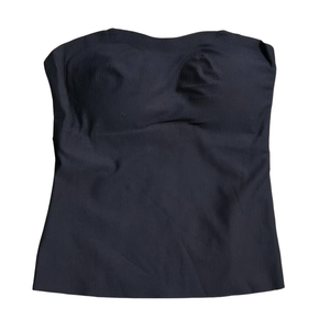NWT | Black Fine Ribbed Bandeau Tank Top | Removable Straps | Size Medium