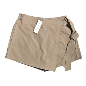 NWT | luvamia Khaki Brown Tie-Waist Wrap Skort | Modern Chic | Size L