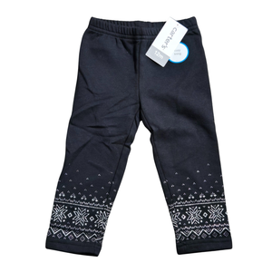 NWT | Carter's Black Snowflake Leggings | Cozy Lining | Holiday | 12M