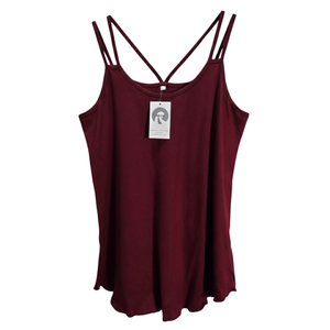 NWT | RIROW Burgundy Criss-Cross Strappy Tank Top | Open Back | Size M