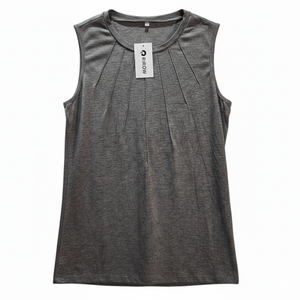 NWT | RIROW Gray Pleated Sunburst Tank Top | Sleeveless | Size Medium