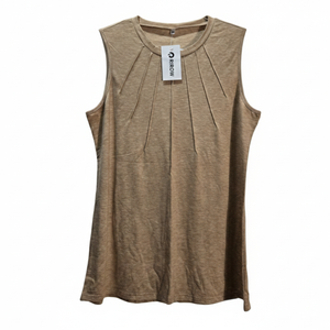 NWT | RIROW Beige Pleated Sunburst Tank Top | Sleeveless | Size Small | Large | 2XL