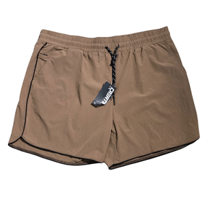 NWT | CREATIP Brown Performance Running Shorts | Zipper Pocket | Size XL