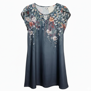 NWT | Floral Print Keyhole Dress | Gold Ring Hardware Detail | Size Medium