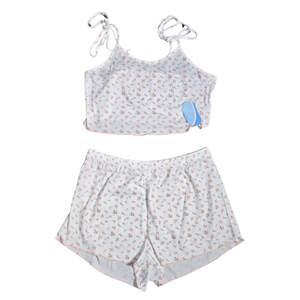 NWT | HILINKER Ditsy Floral Pajama Set | Tie-Strap Top & Shorts | Size XL