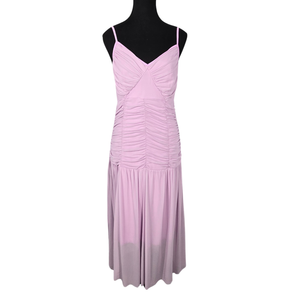 NWOT | Lavender Ruched Bodycon Midi Dress | Adjustable Spaghetti Straps | Size Medium
