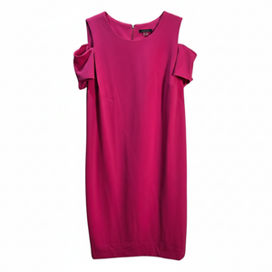 NWT | Tommy Hilfiger Hot Pink Cold Shoulder Dress | Gold Zipper | Size 16W