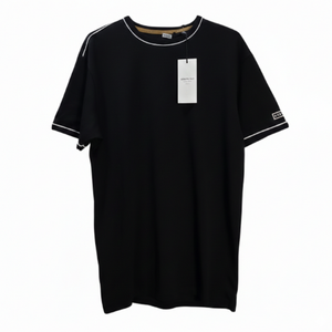 NWT | Kenneth Cole Black Performance Tee | White Contrast Piping | Size XL