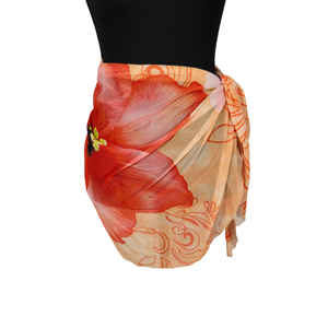 NIP | Verdusa Pink Floral Wrap Sarong Skirt | Mesh Swim Cover Up | Size Small