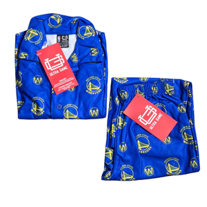 NWT | Ultra Game NBA Golden State Warriors Pajamas Set | Blue & Gold | Size 4