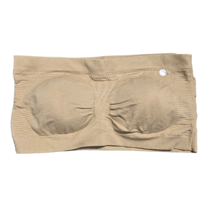 NWT | Strapless Seamless Bandeau Bra | Removable Padding | Nude Beige | Size Large