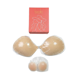 NIP | Loxoto Adhesive Strapless Push-Up Bra | Nude | Backless & Reusable | Size B
