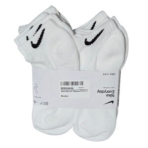 NWT | Nike Everyday Cushioned Low Training Socks | 6-Pair Solid White | Dri-FIT | Size M