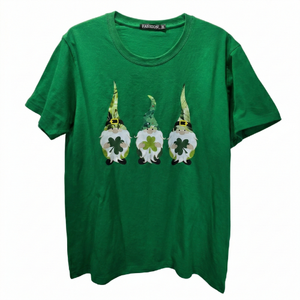 NWOT | St. Patrick's Day Shamrock Gnome Graphic T-Shirt | Kelly Green | Size 2XL
