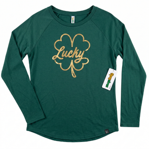 NWT | Tipsy Elves "Lucky" St. Patrick's Day Long Sleeve Shirt | Forest Green | Size Large
