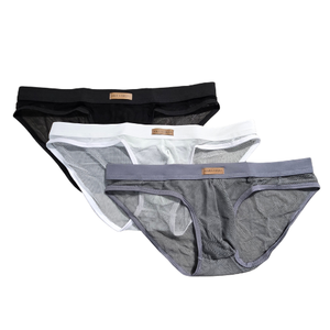 NIP | Arjen Kroos 3-Pack Men's Mesh Briefs | Breathable Performance Underwear | Black, White, & Gray | Size XL