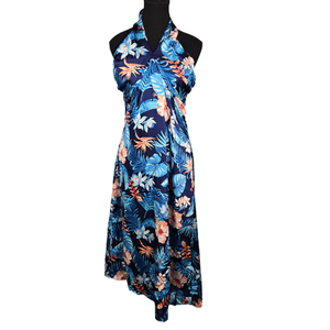 NWT | PatPat Blue Floral Halter Dress | Side Zipper | Tropical | Summer | M
