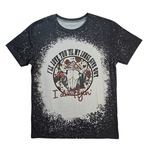 NWOT | Western Bleached Graphic T-Shirt | Artistic Bull Skull & Desert Motif | "I Ain't Lyin'" | Size Small