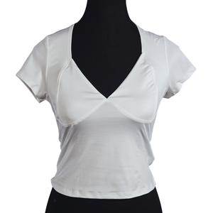 NWOT | Women's Sculpted V-Neck Performance Tee | Artistic Contoured Bust Silhouette | Optic White | Size Medium