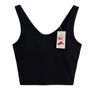 NWT | LYCRA Sport Women's High-Performance Padded Bra | Artistic V-Neck & Scoop Back Silhouette | Onyx Black | Size Large
