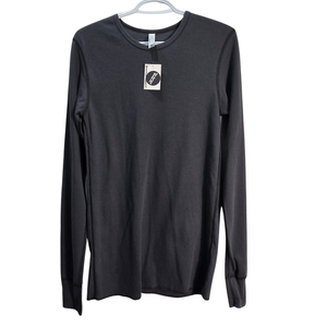 NWT | American Apparel Made in USA Baby Thermal Long Sleeve T-Shirt | Asphalt Grey | Size M