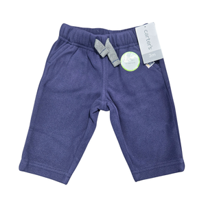 NWT | Carter's Baby Boy Fleece Jogger Pants | Artistic Cozy Pull-On Silhouette | Navy Blue | Size 3 Months