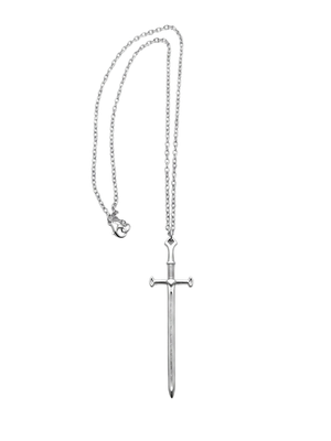 Silver Sword Cross Hilt Pendant Necklace Gothic Edgy Statement