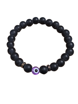 Evil Eye Blue Gold Beaded Protection Bracelet Spiritual Luck Boho