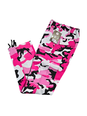 NWT | Rothco Men's B.D.U. Combat Cargo Pants | Artistic Tactical Pink Camouflage Silhouette | XSmall