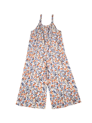 NWOT | Women's Floral Print Cami Jumpsuit | Artistic Wide-Leg Silhouette with Side Pockets | Multi-Color | XL