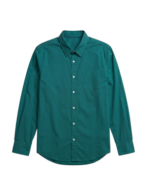 NWT | Amazon Essentials Men's Long Sleeve Button Up | Slim Fit Poplin Shirt | Teal | Large