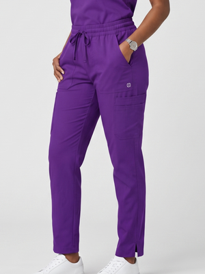 NWT | WonderWink PRO Women's Modern Fit Cargo Scrub Pants | Purple | Medium