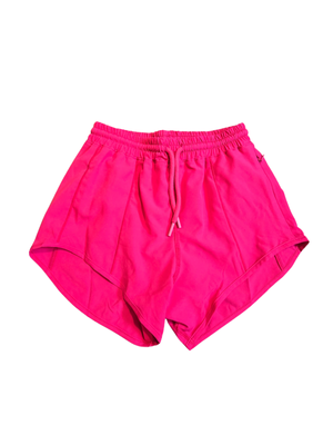 NWOT | HVIDIDAN Girls Lined Athletic Running Shorts | Zipper Pocket | Pink | 11-12Y