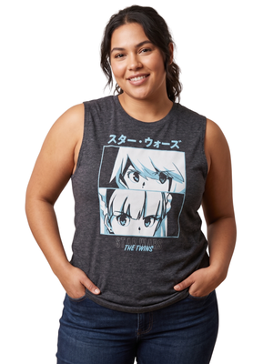 NWOT | Disney Next Level Star Wars Visions The Twins Anime Muscle Tank Top | L