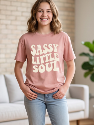 NWOT | Dusty Rose Sassy Little Soul Retro Graphic T-Shirt | Size 16Y
