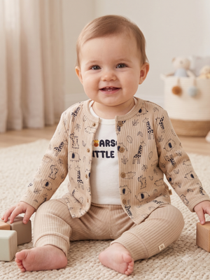 NWT | Huggies Babywear 3-Piece 100% Organic Cotton Safari Outfit Set | 6M
