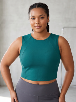 NWT | G4free Teal Blue UPF 50+ High Neck Athletic Workout Tank Top | XL