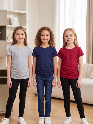 NWOT | Girls 3-Pack Side Ruched Crewneck Short Sleeve T-Shirt Set | 8Y