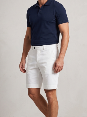 NWOT | HERBERTON Men's Solid White Flat Front Chino Golf Walking Shorts | Large