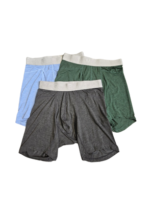 BAMBOO COOL Men's Bamboo Viscose Breathable Boxer Briefs Underwear 3-Pack Small