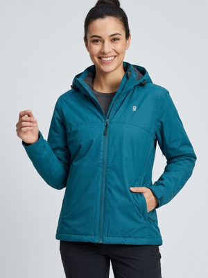 Women's Teal Waterproof Thermal Reflective Jacket Large