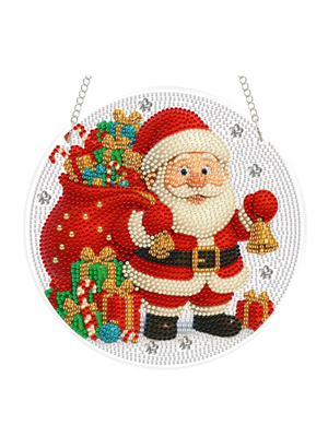Santa Claus Hanging Diamond Art Painting Kit 7.87" Holiday Craft