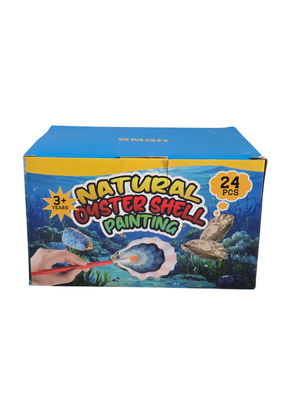 Natural Oyster Shell Painting Craft Kit 24-Piece Kids Art Set