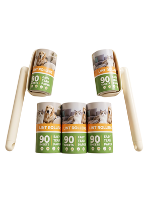 Pet Hair Lint Roller Set 90 Sheets Easy Tear Paper Refills
