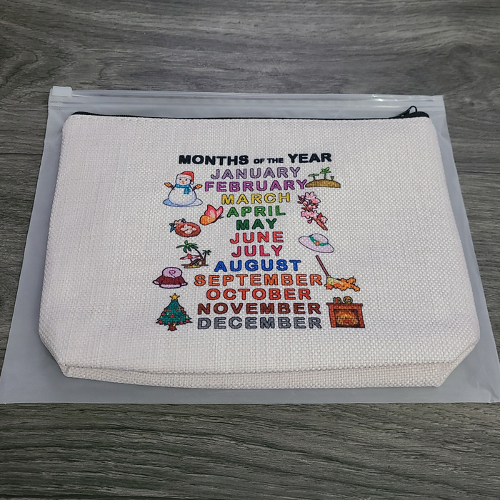 Printed Makeup Bag - Months Of The Year